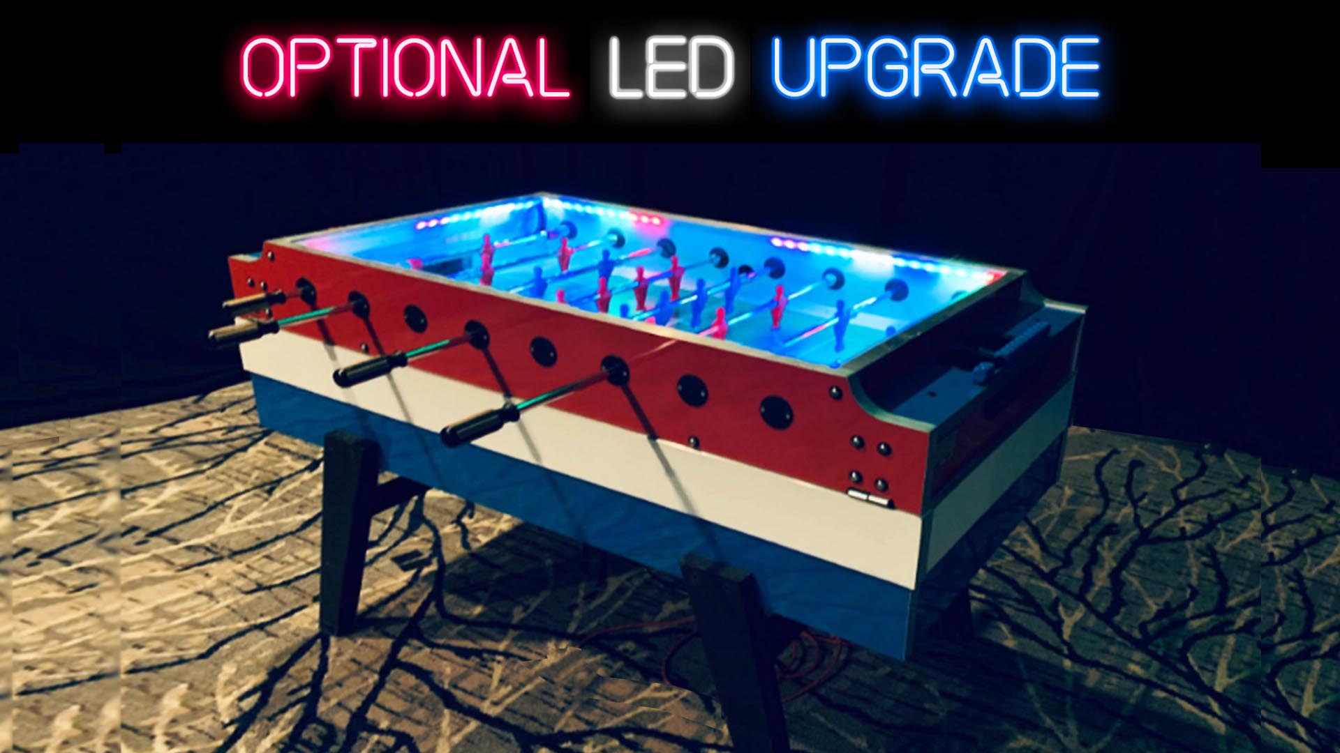 LED lights foosball arcade game rental in florida